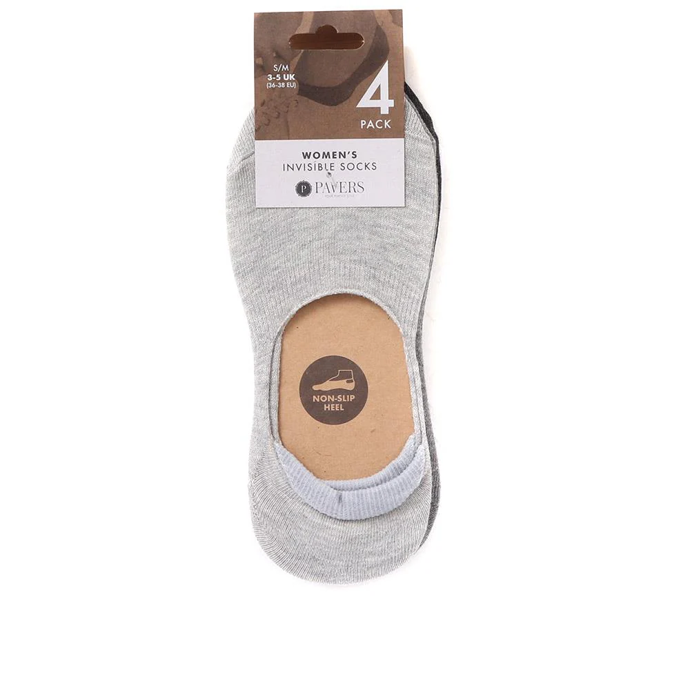 4 Pack Invisible Socks - EKIN37001 / 324 057 - Grey Multi - Image 2