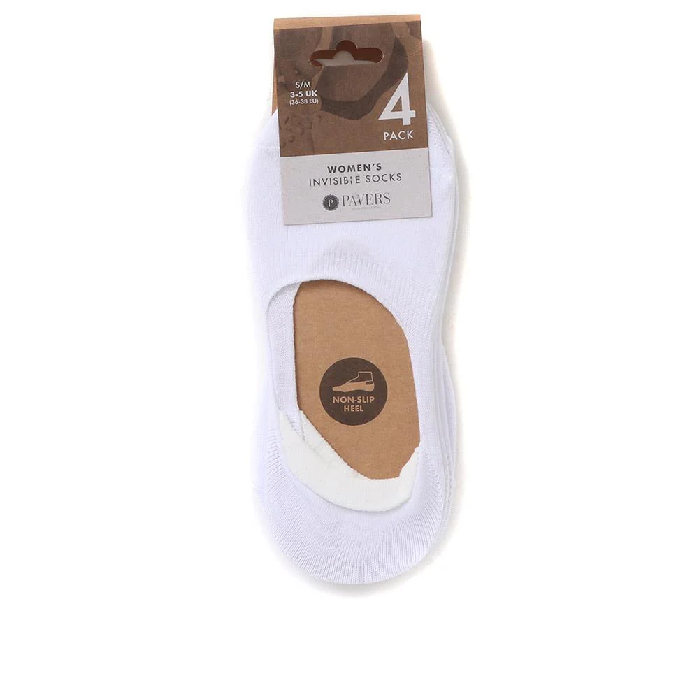 4 Pack Invisible Socks - EKIN37001 / 324 057 - White - Image 2
