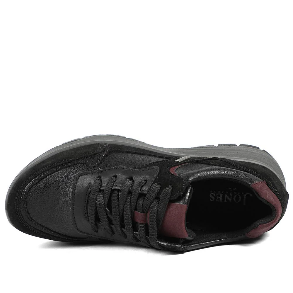 Adelia Wide Fit Leather Lace Up Trainers - ADELIA / 328 602 - Black Multi - Image 4