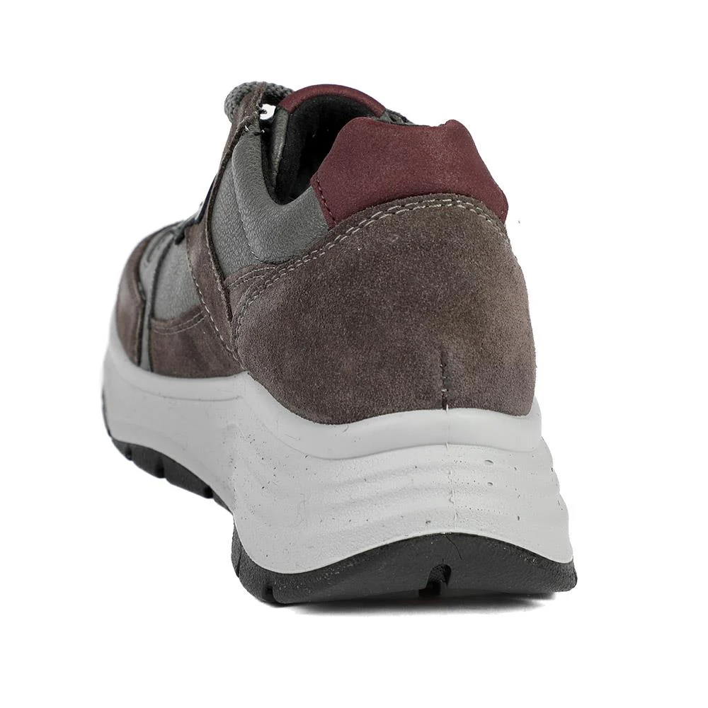 Adelia Wide Fit Leather Lace Up Trainers - ADELIA / 328 602 - Grey Multi - Image 3
