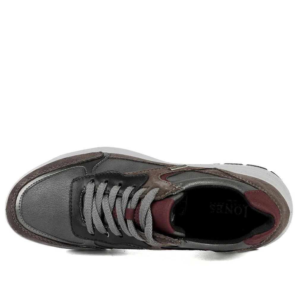 Adelia Wide Fit Leather Lace Up Trainers - ADELIA / 328 602 - Grey Multi - Image 4