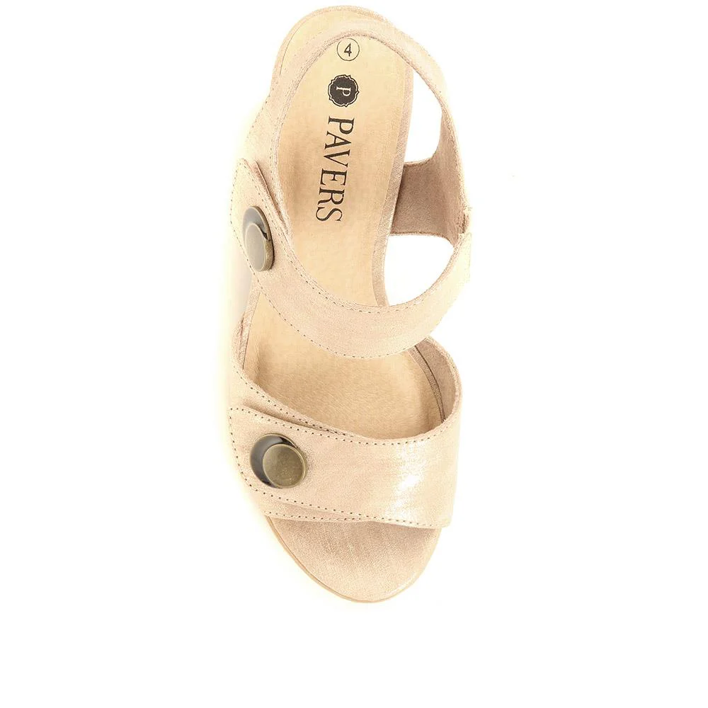 Adjustable Block-Heeled Sandals - JANSP35039 / 321 373 - Metallic - Image 4