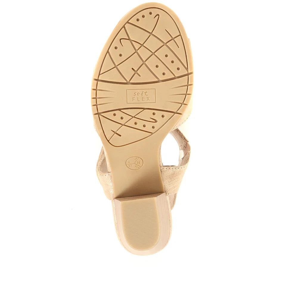 Adjustable Block-Heeled Sandals - JANSP35039 / 321 373 - Metallic - Image 5