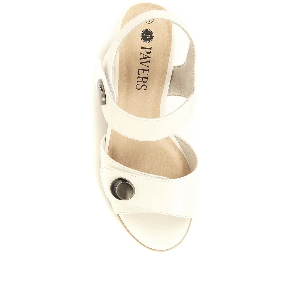 Adjustable Block-Heeled Sandals - JANSP35039 / 321 373 - White - Image 4