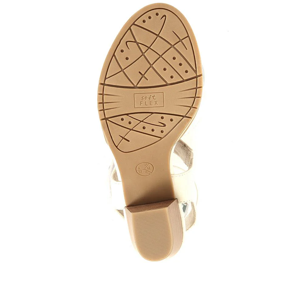 Adjustable Block-Heeled Sandals - JANSP35039 / 321 373 - White - Image 5