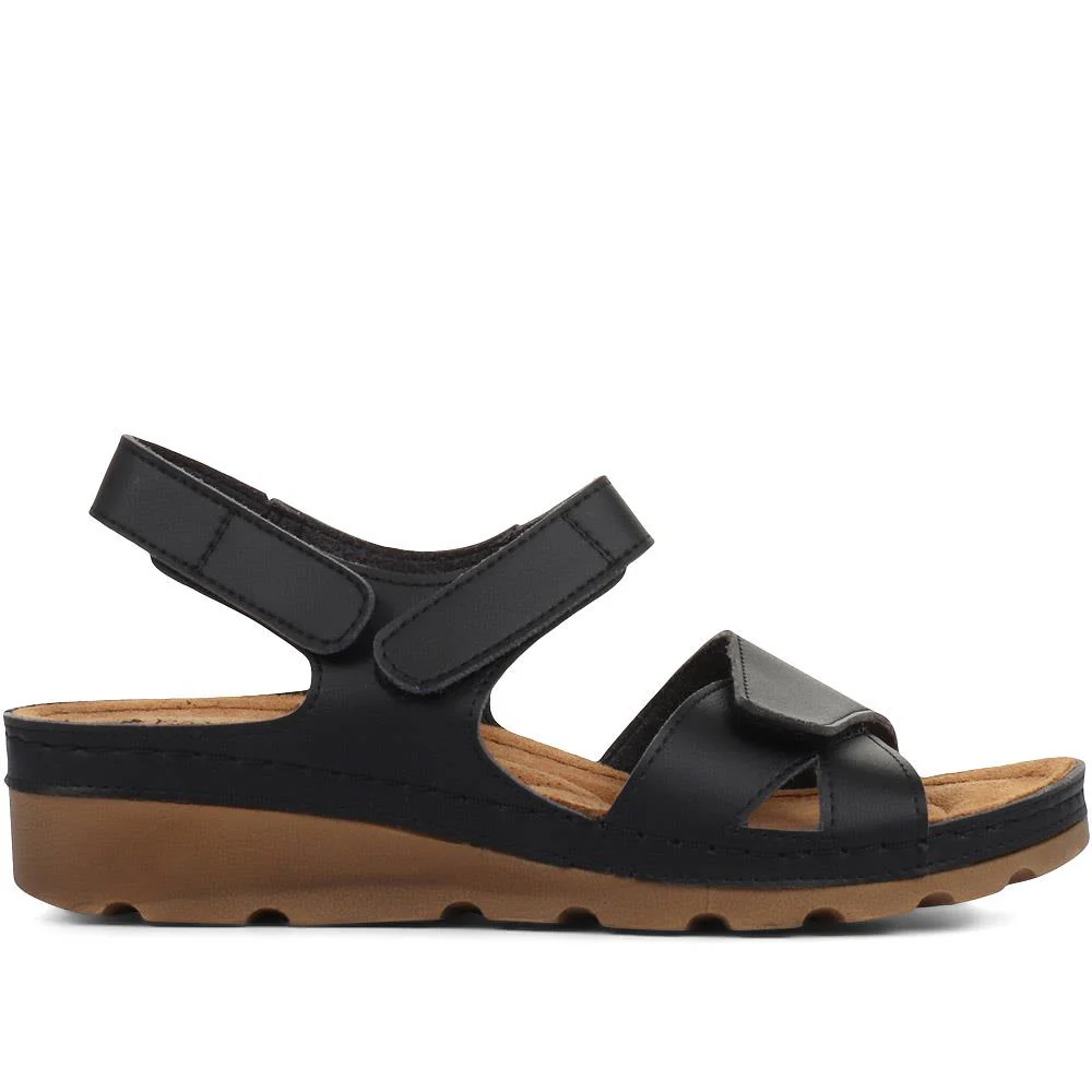 Adjustable Cushioned Sandals - SERAY33011 / 320 083 - Black - Image 3