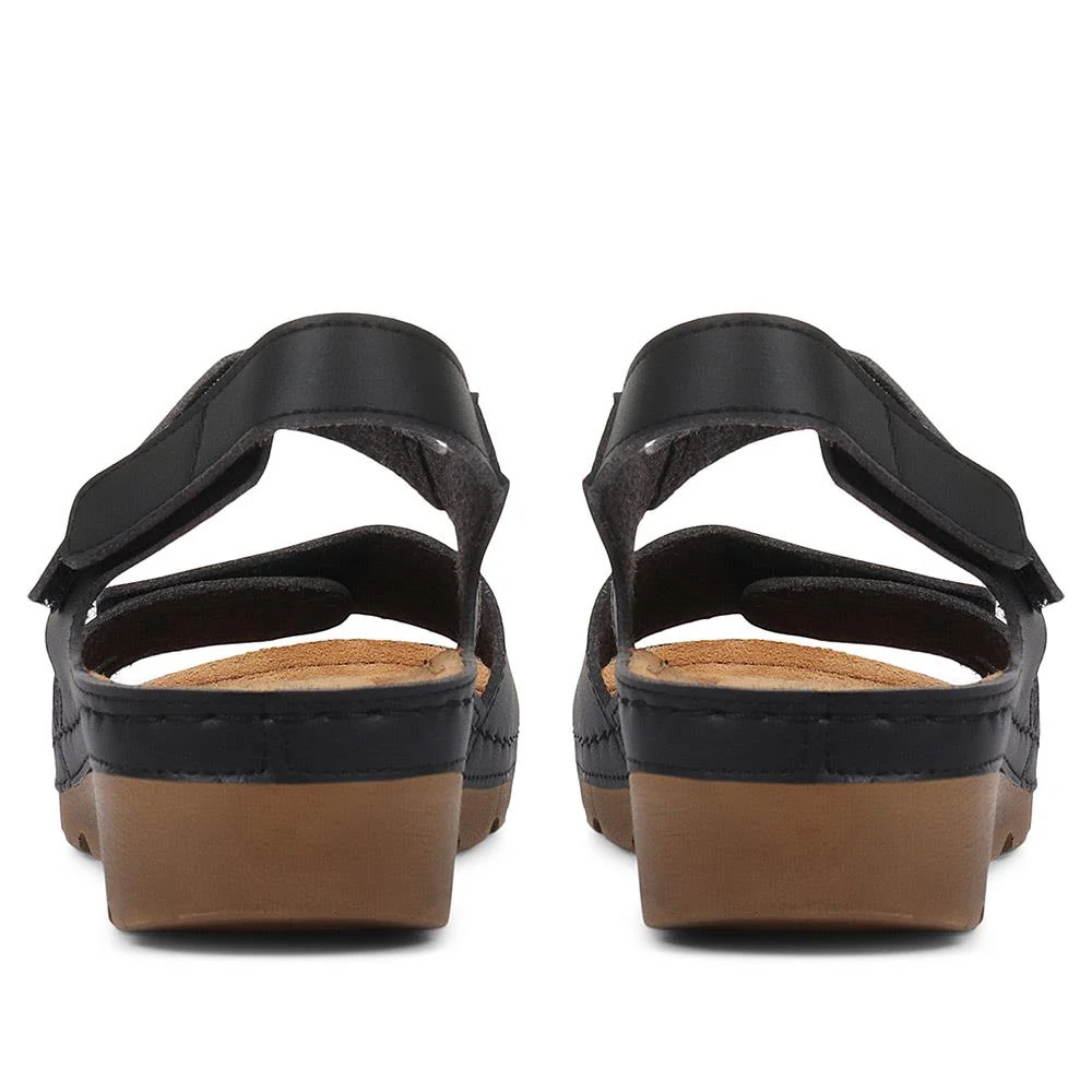 Adjustable Cushioned Sandals - SERAY33011 / 320 083 - Black - Image 4
