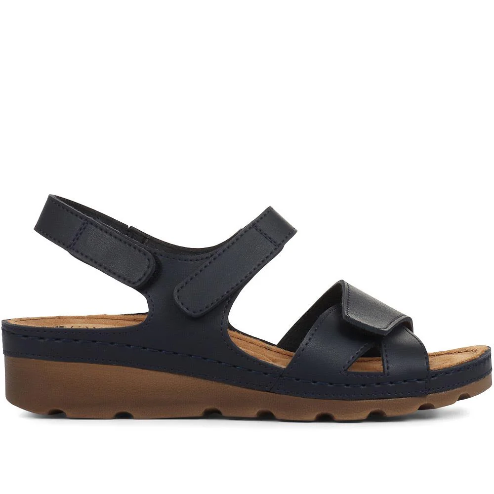 Adjustable Cushioned Sandals - SERAY33011 / 320 083 - Navy - Image 3