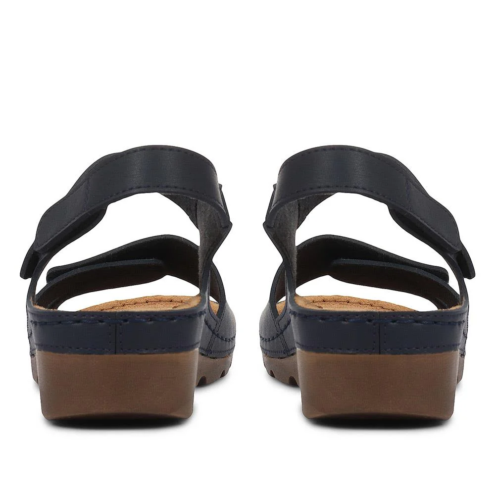 Adjustable Cushioned Sandals - SERAY33011 / 320 083 - Navy - Image 4
