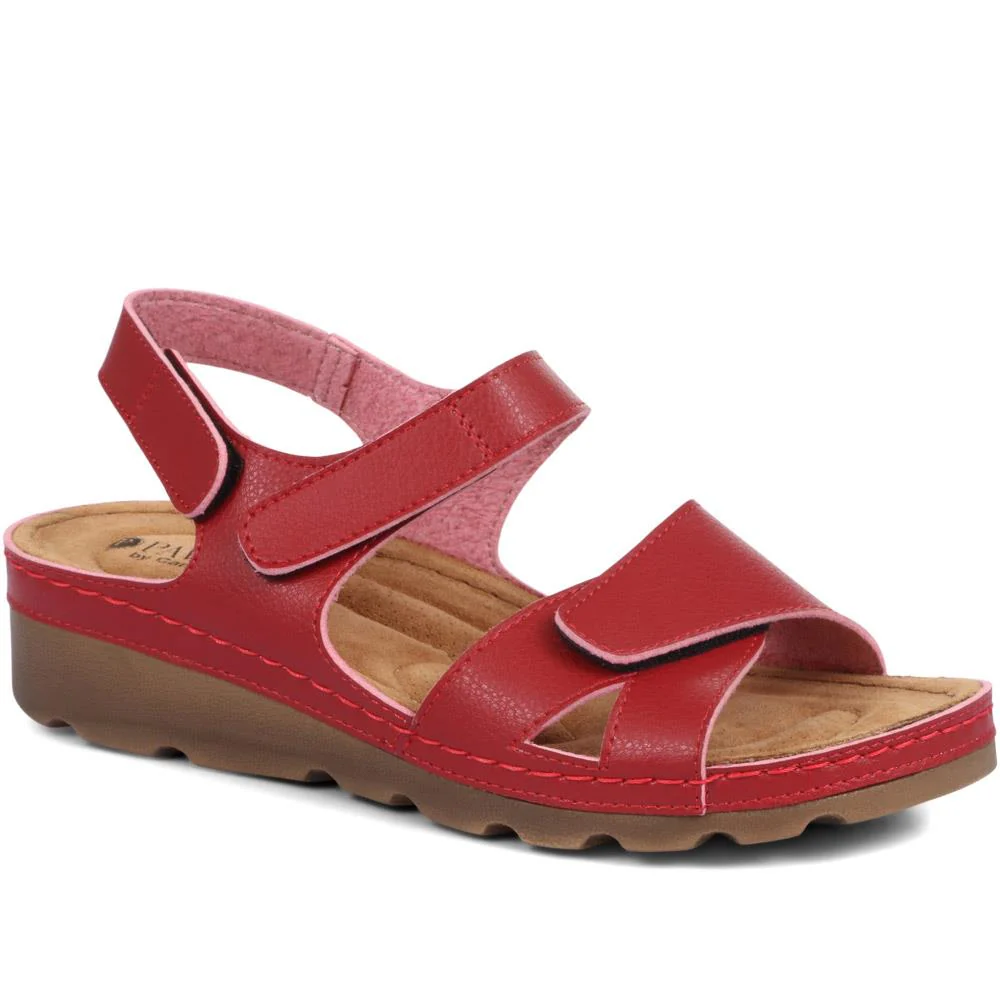 Adjustable Cushioned Sandals - SERAY33011 / 320 083 - Red