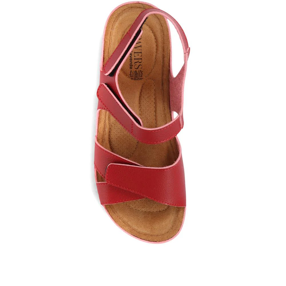 Adjustable Cushioned Sandals - SERAY33011 / 320 083 - Red - Image 5