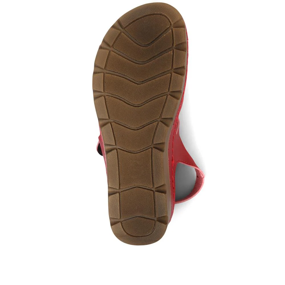 Adjustable Cushioned Sandals - SERAY33011 / 320 083 - Red - Image 6