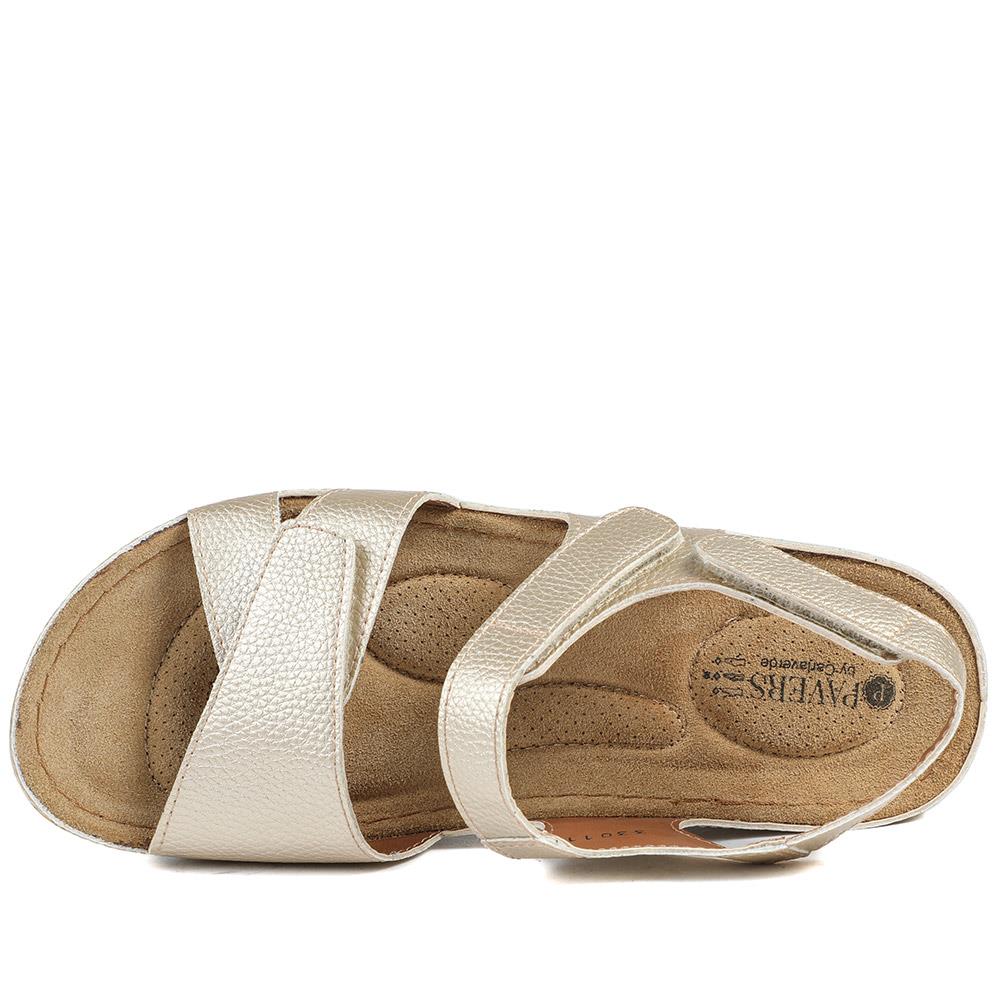 Adjustable Cushioned Sandals - SERAY33011 / 320 083 - Soft Gold - Image 5