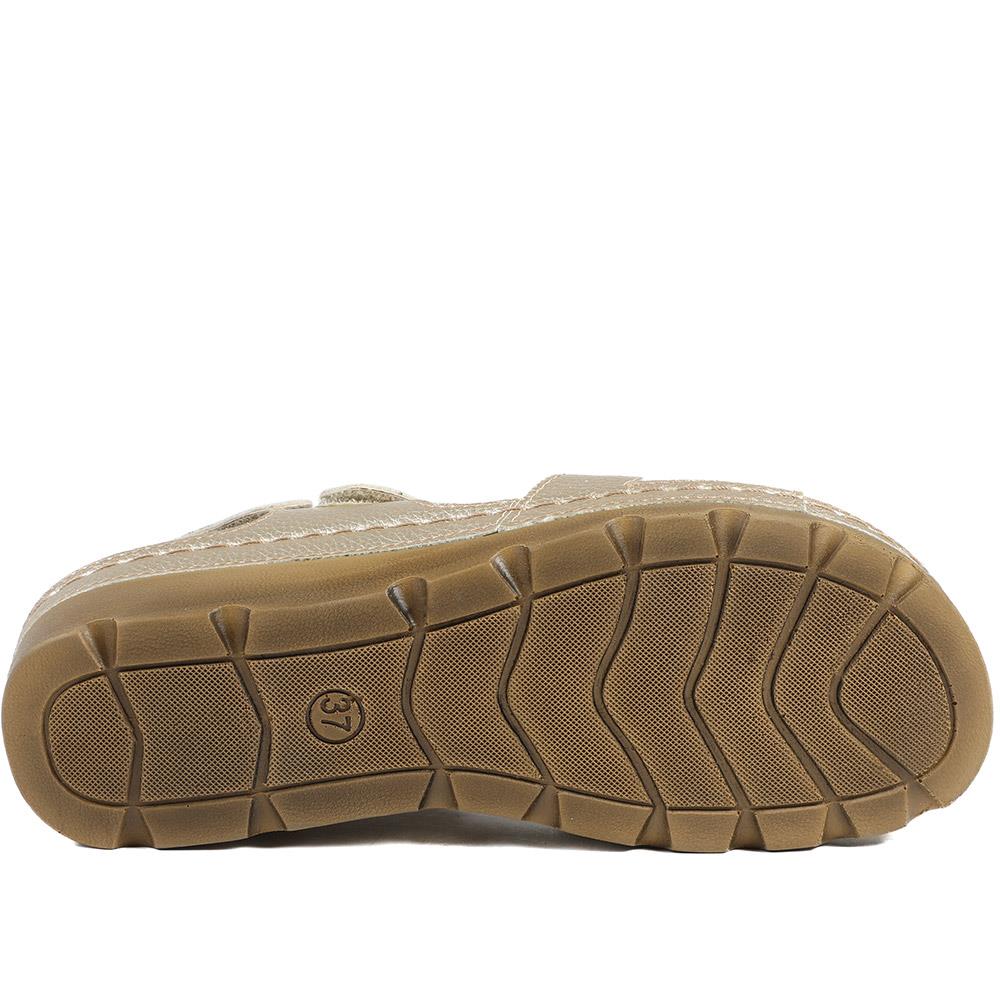 Adjustable Cushioned Sandals - SERAY33011 / 320 083 - Soft Gold - Image 6