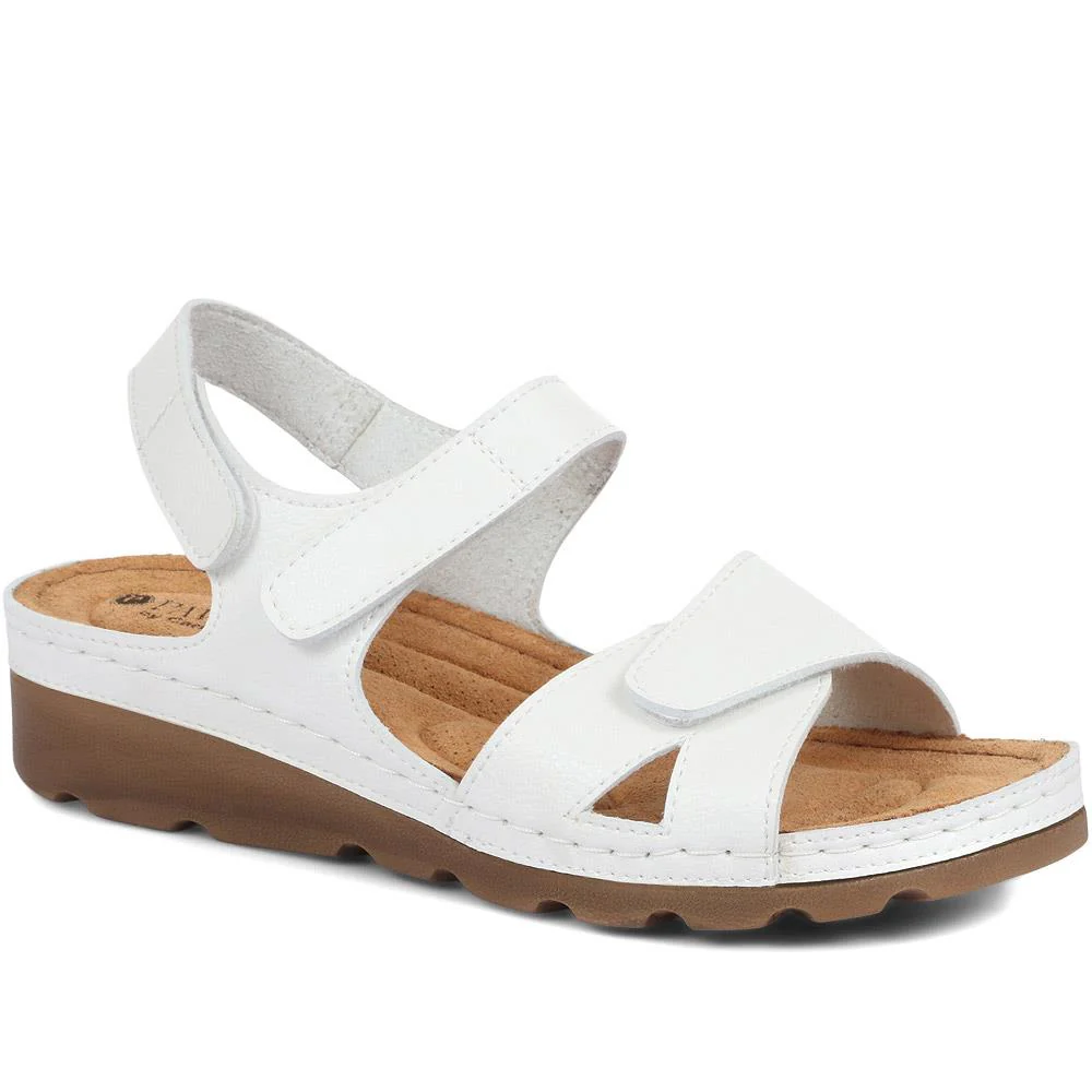 Adjustable Cushioned Sandals - SERAY33011 / 320 083 - White