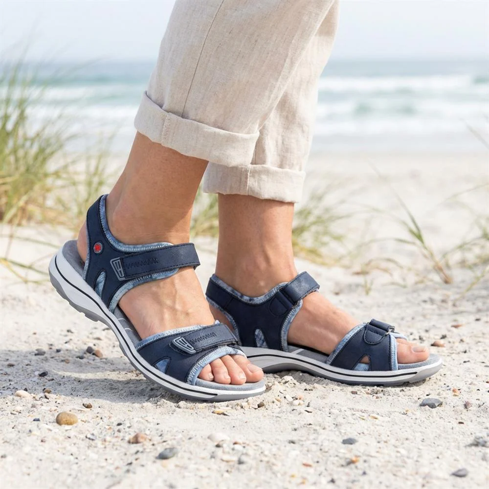 Adjustable Dual Touch Fastening Sandals - RELIF41008 / 326 873 - Navy - Image 2
