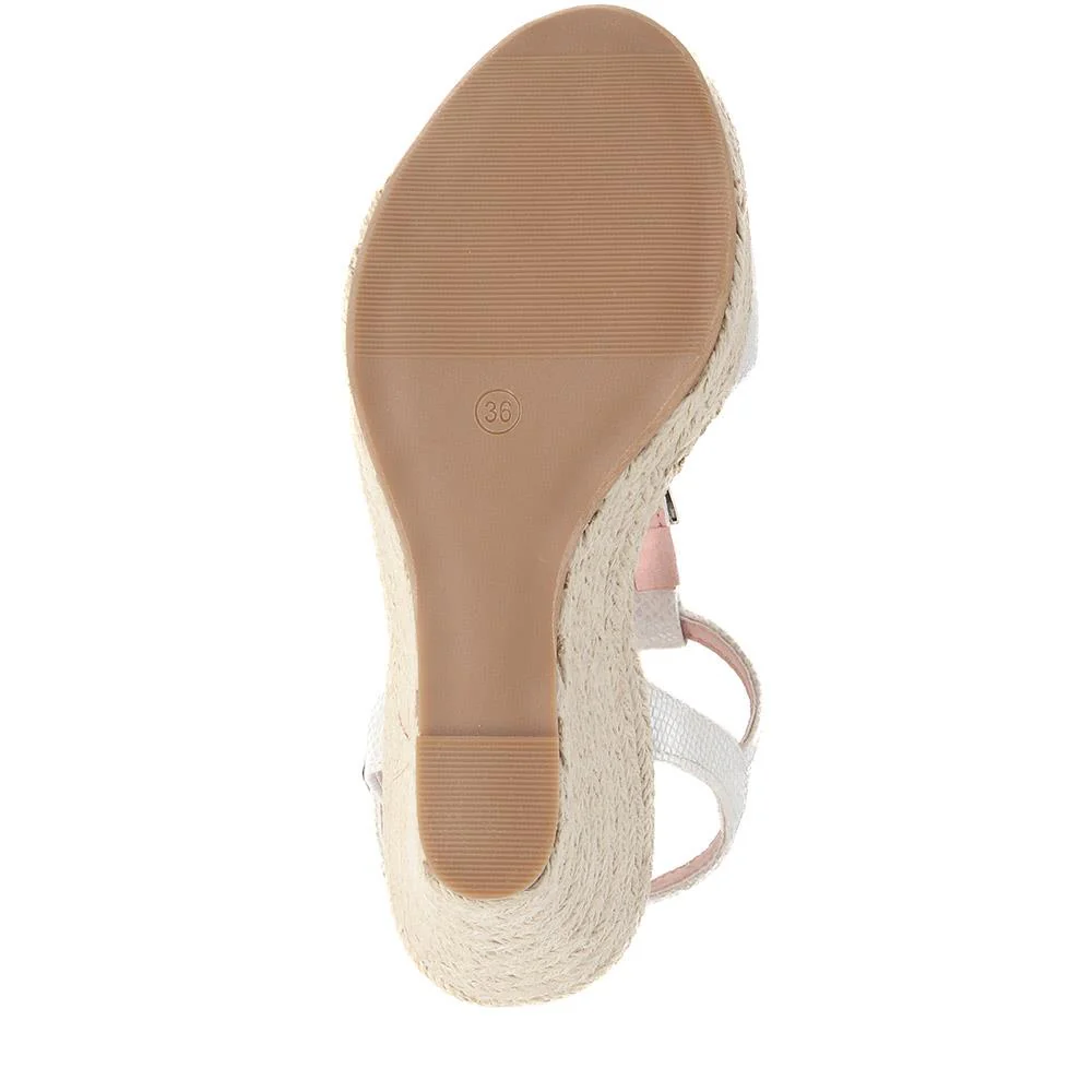 Adjustable Espadrille Sandals  - BELTREN39005 / 325 518 - White Snake - Image 4