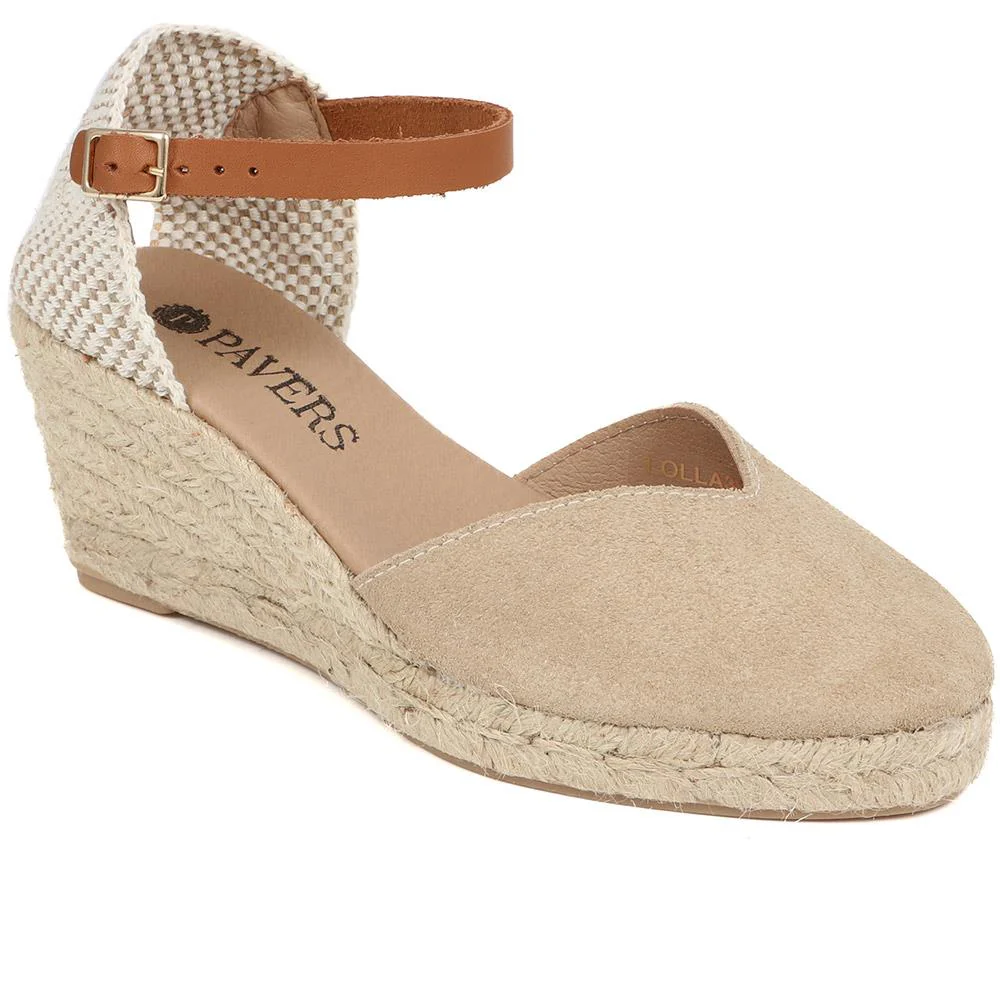 Adjustable Espadrille Sandals - LOLLA39001 / 326 331 - Beige