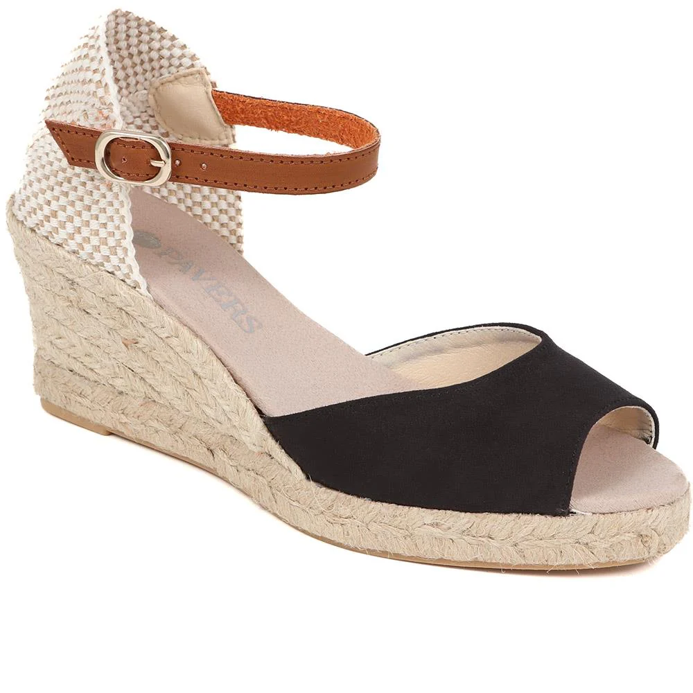 Adjustable Espadrille Sandals - VUL39001 / 326 113 - Navy