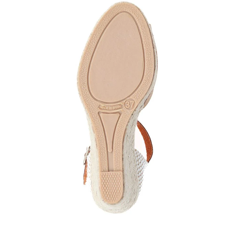 Adjustable Espadrille Sandals - VUL39001 / 326 113 - Camel - Image 4