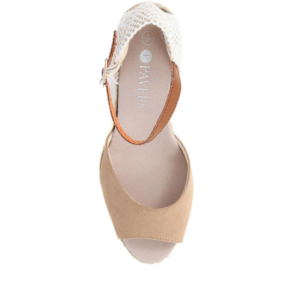 Adjustable Espadrille Sandals - VUL39001 / 326 113 - Camel - Image 5