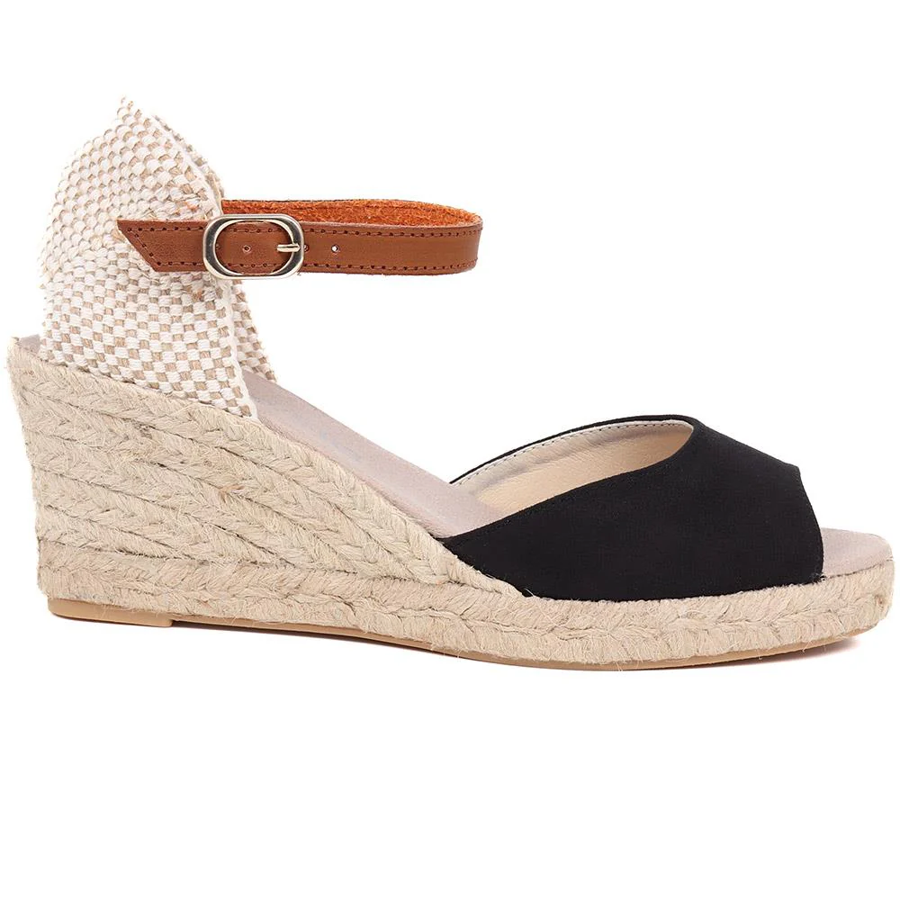 Adjustable Espadrille Sandals - VUL39001 / 326 113 - Navy - Image 2