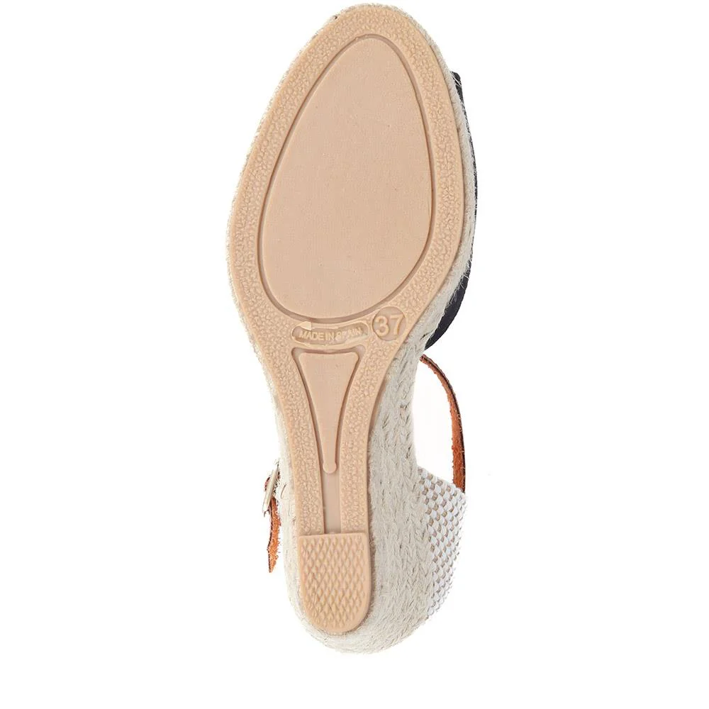 Adjustable Espadrille Sandals - VUL39001 / 326 113 - Navy - Image 4