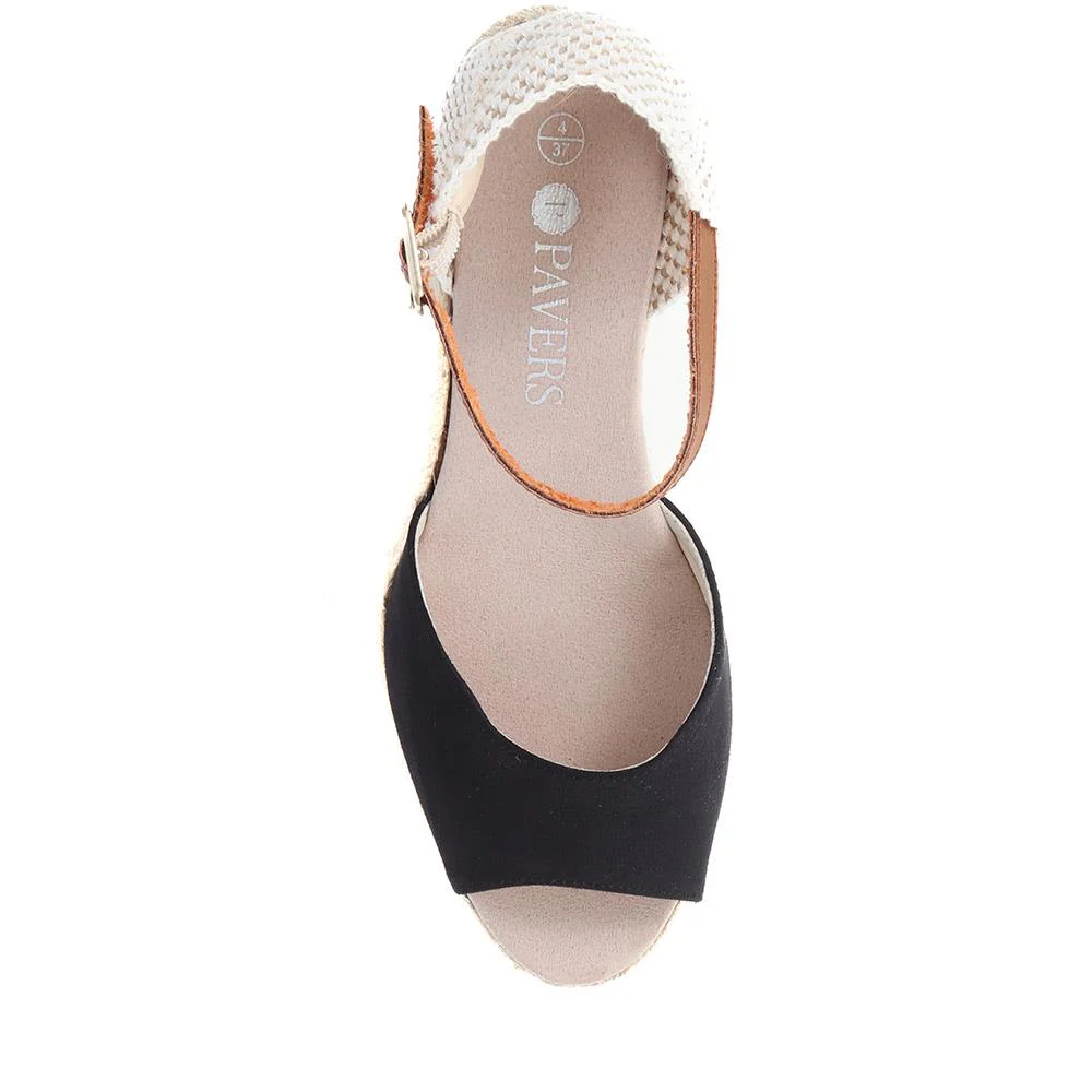 Adjustable Espadrille Sandals - VUL39001 / 326 113 - Navy - Image 5