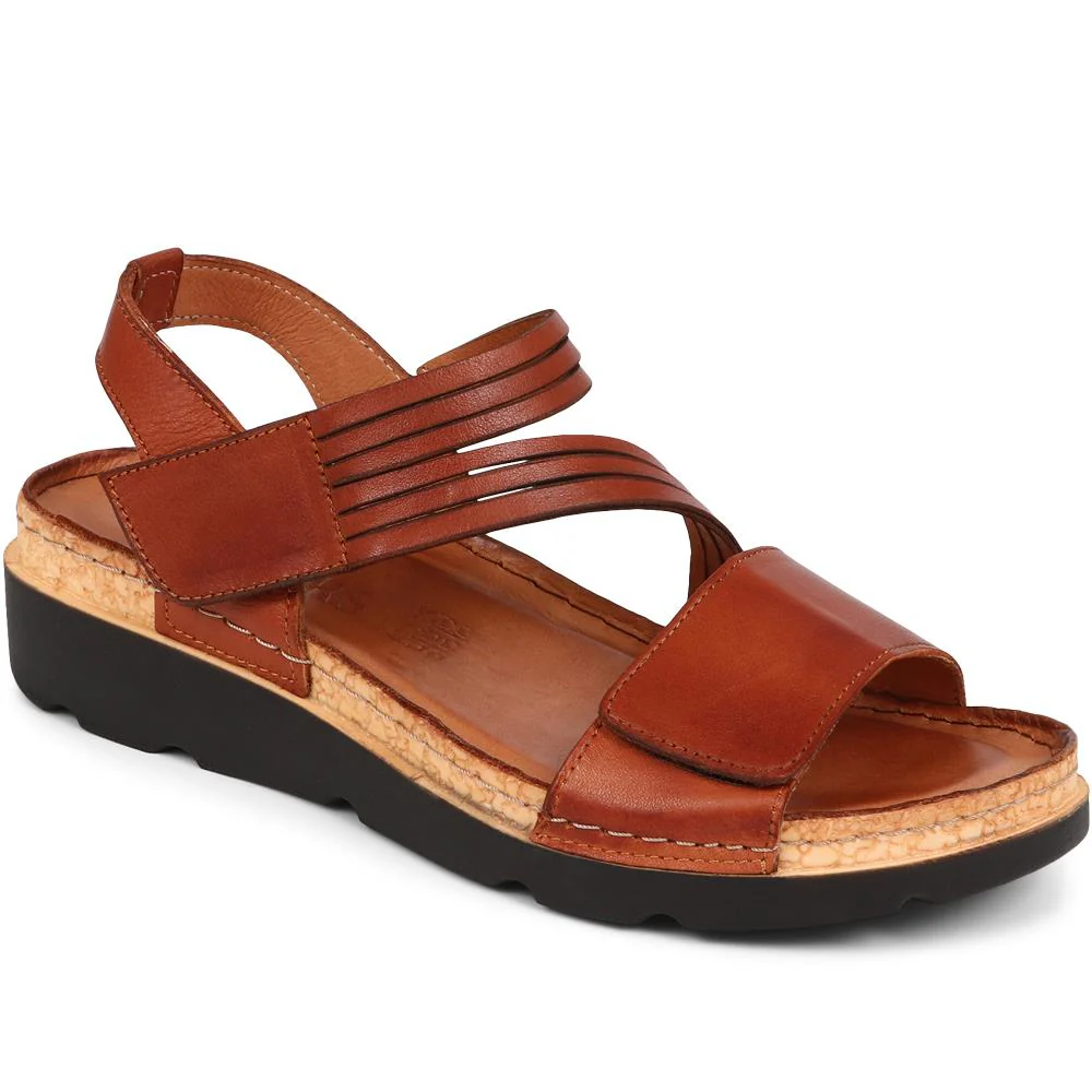 Adjustable Fasten Leather Sandals - KARY39029 / 325 513 - Image 2