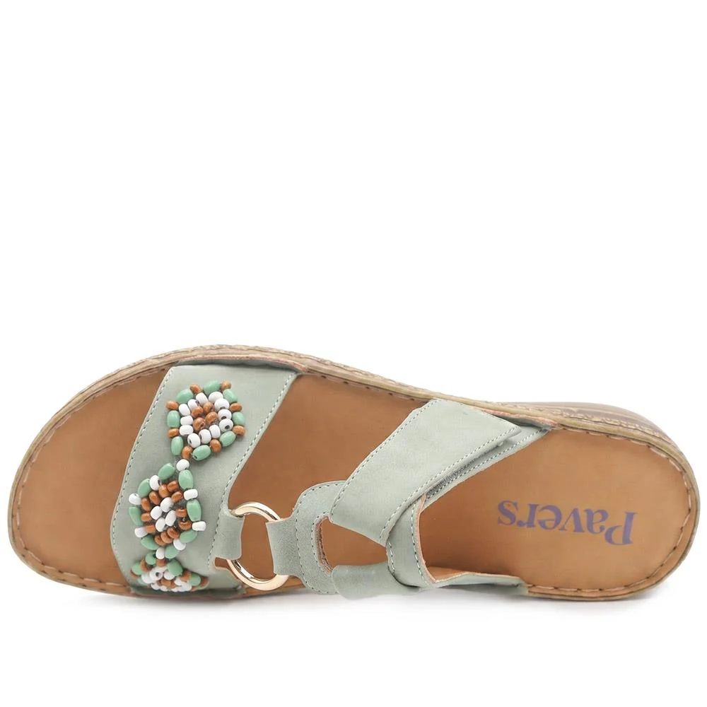 Adjustable Fasten Lightweight Sandals - WOIL43018 / 329 043 - Green - Image 5