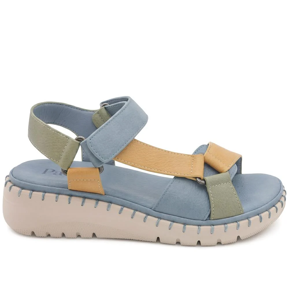 Adjustable Fastening Cushioning Sandals - BAIZH43044 / 329 310 - Blue Multi - Image 3