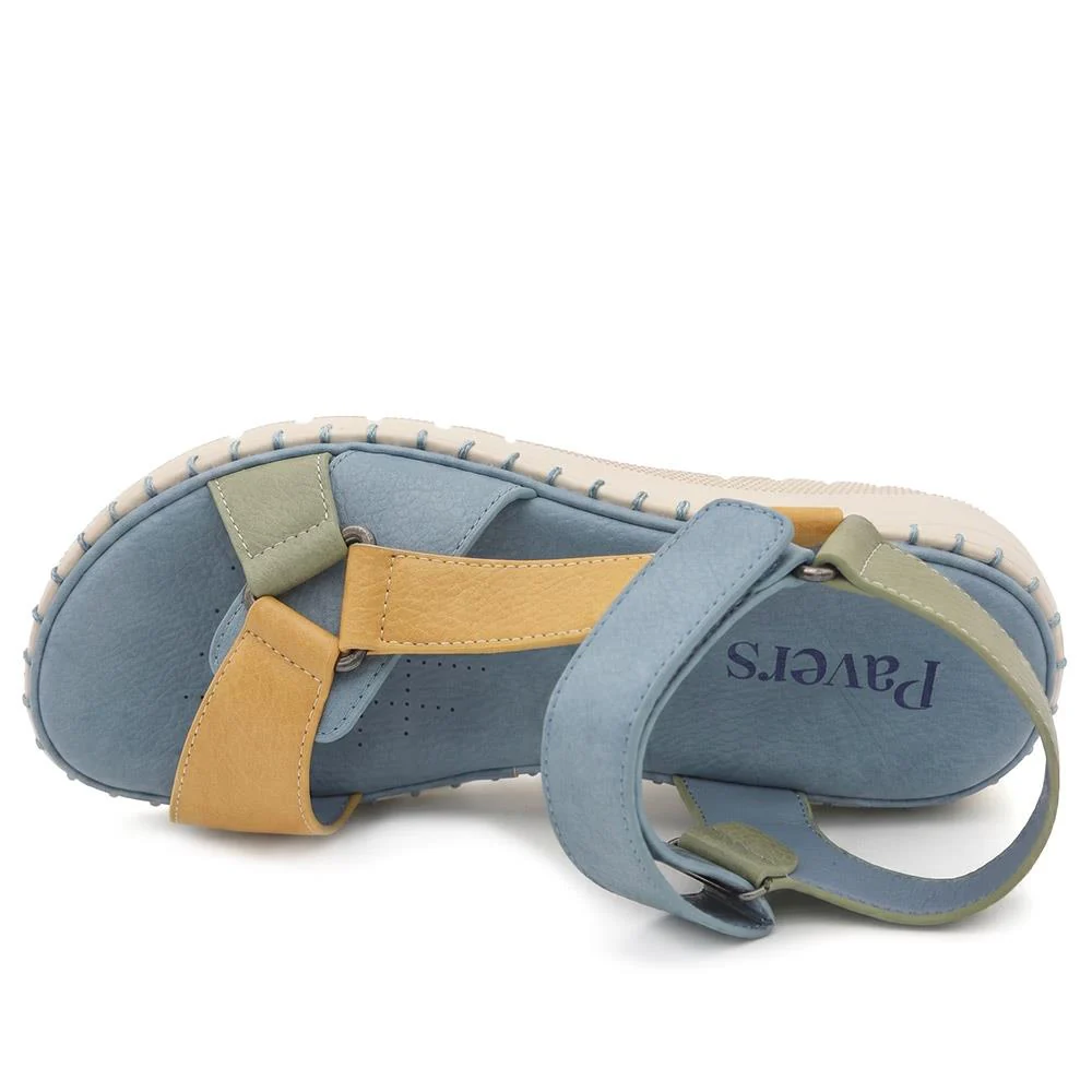 Adjustable Fastening Cushioning Sandals - BAIZH43044 / 329 310 - Blue Multi - Image 5