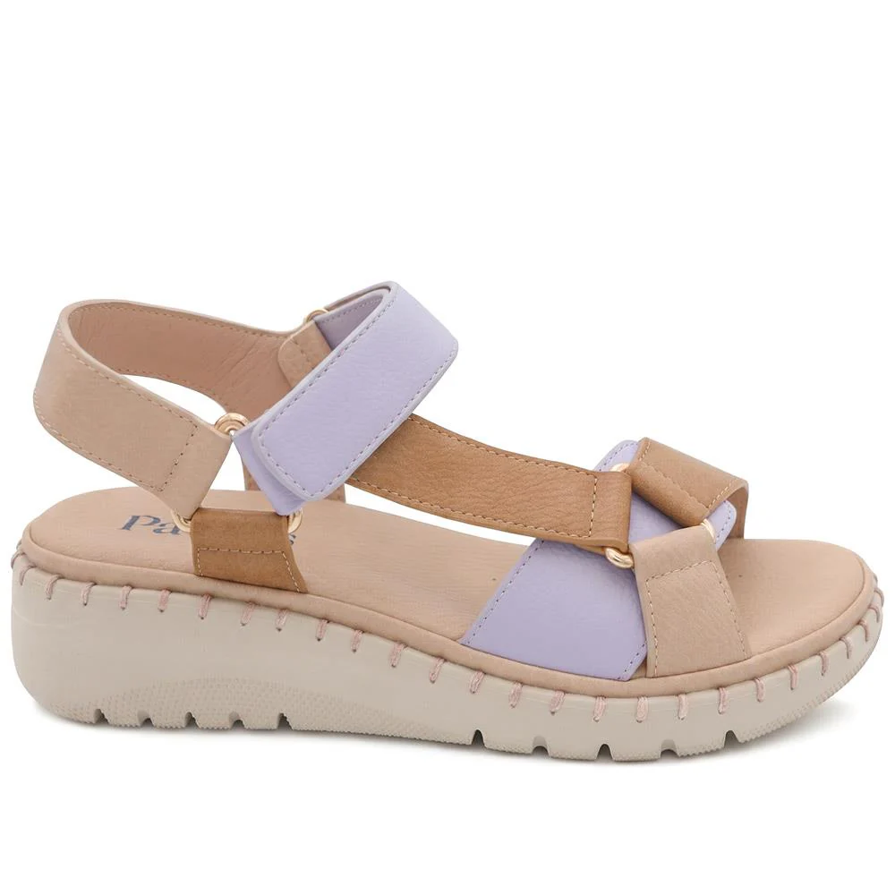 Adjustable Fastening Cushioning Sandals - BAIZH43044 / 329 310 - Tan Multi - Image 3