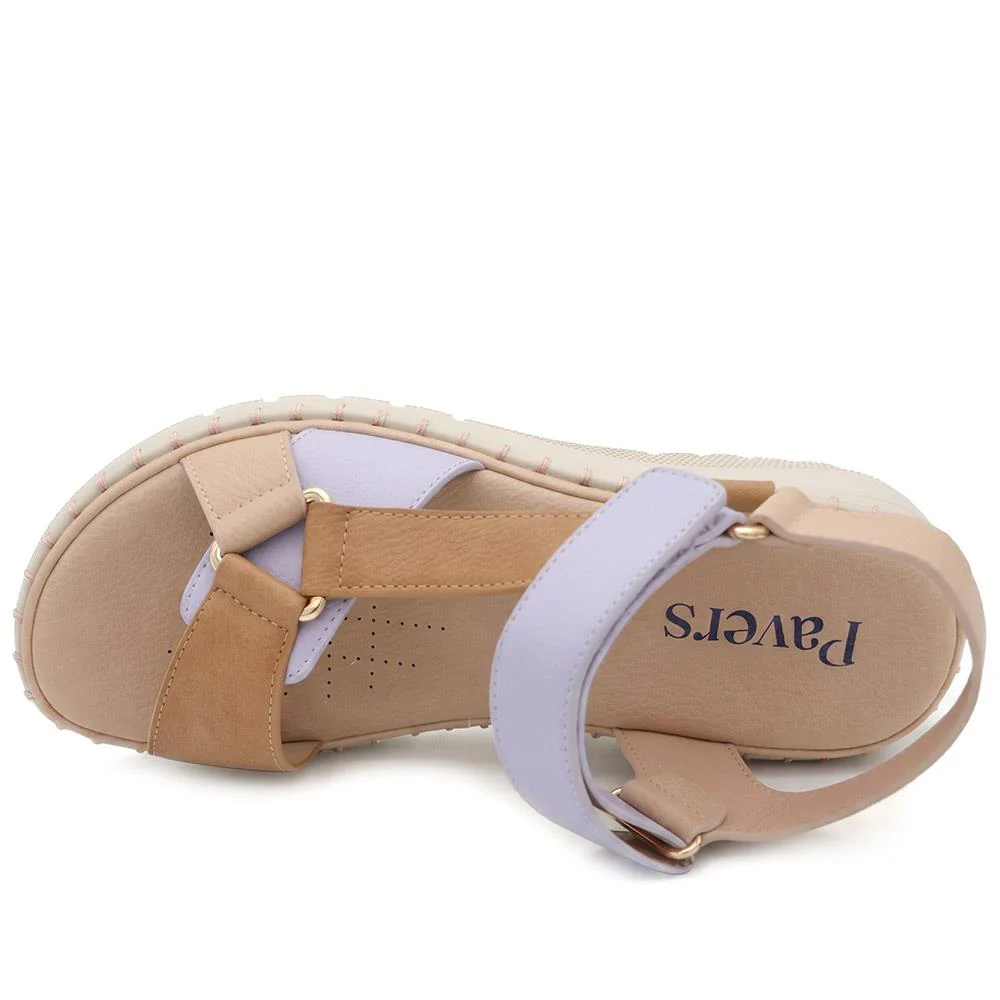 Adjustable Fastening Cushioning Sandals - BAIZH43044 / 329 310 - Tan Multi - Image 5