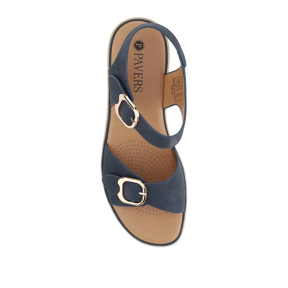Adjustable Fit Cushioned Sandals - BAIZH41066 / 327 980 - Navy - Image 4