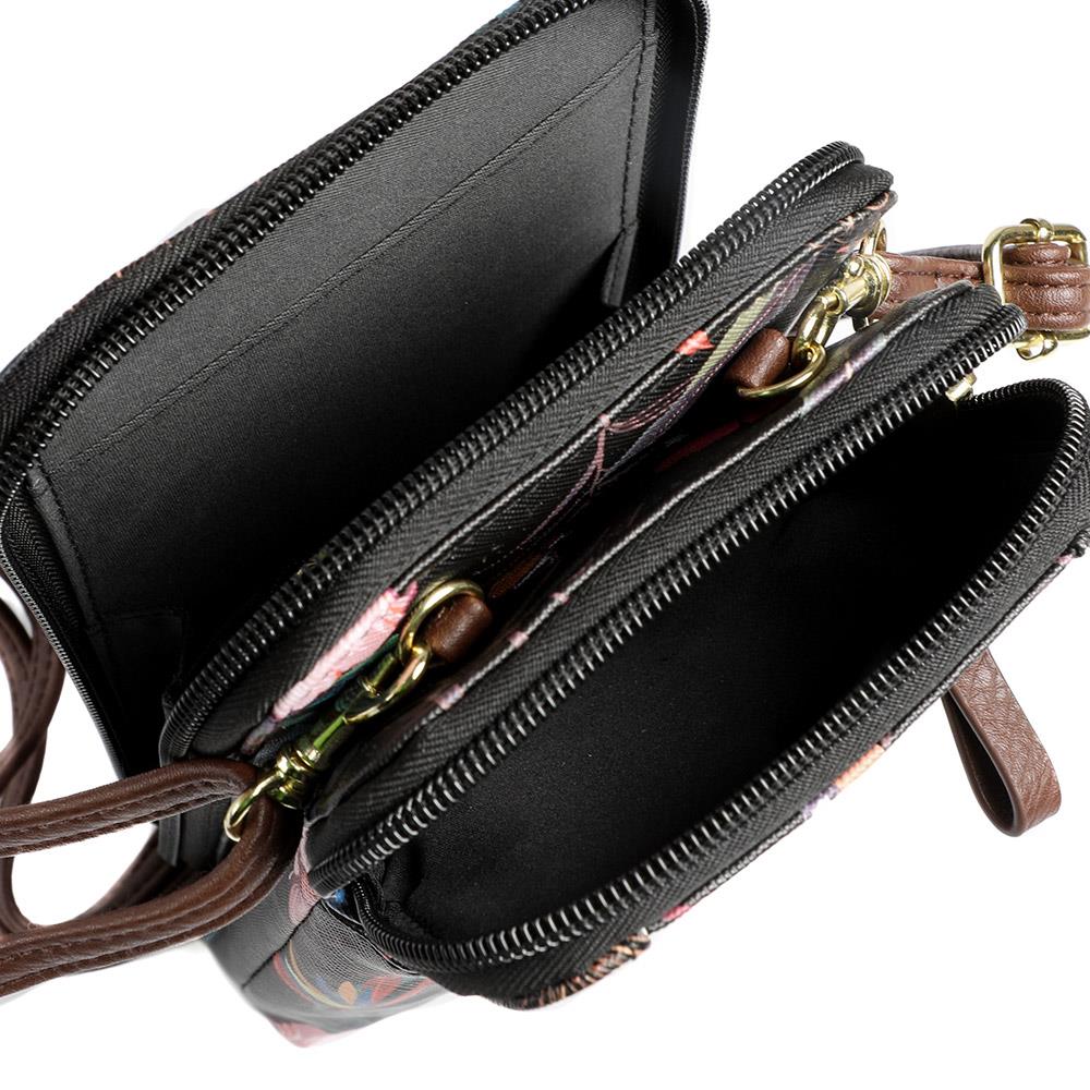 Adjustable Floral Cross-Body Bag - JEWN41000 / 326 888 - Black Floral - Image 4