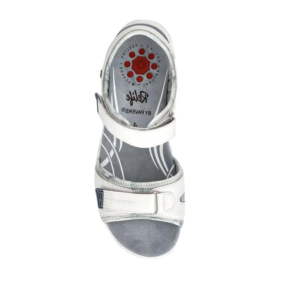 Adjustable Dual Touch Fastening Sandals - RELIF41008 / 326 873 - Off White - Image 4