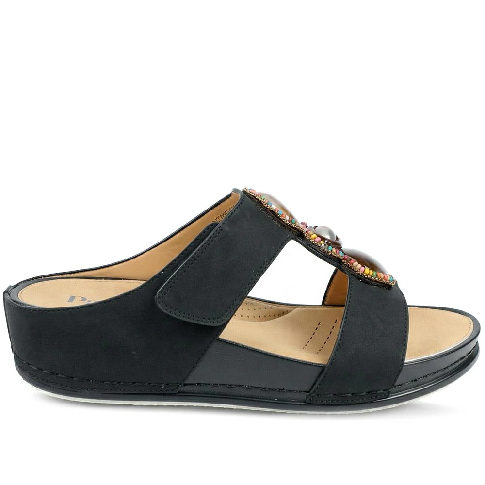 Adjustable Jewelled Strappy Sandals - BAIZH43014 / 329 167 - Black - Image 2