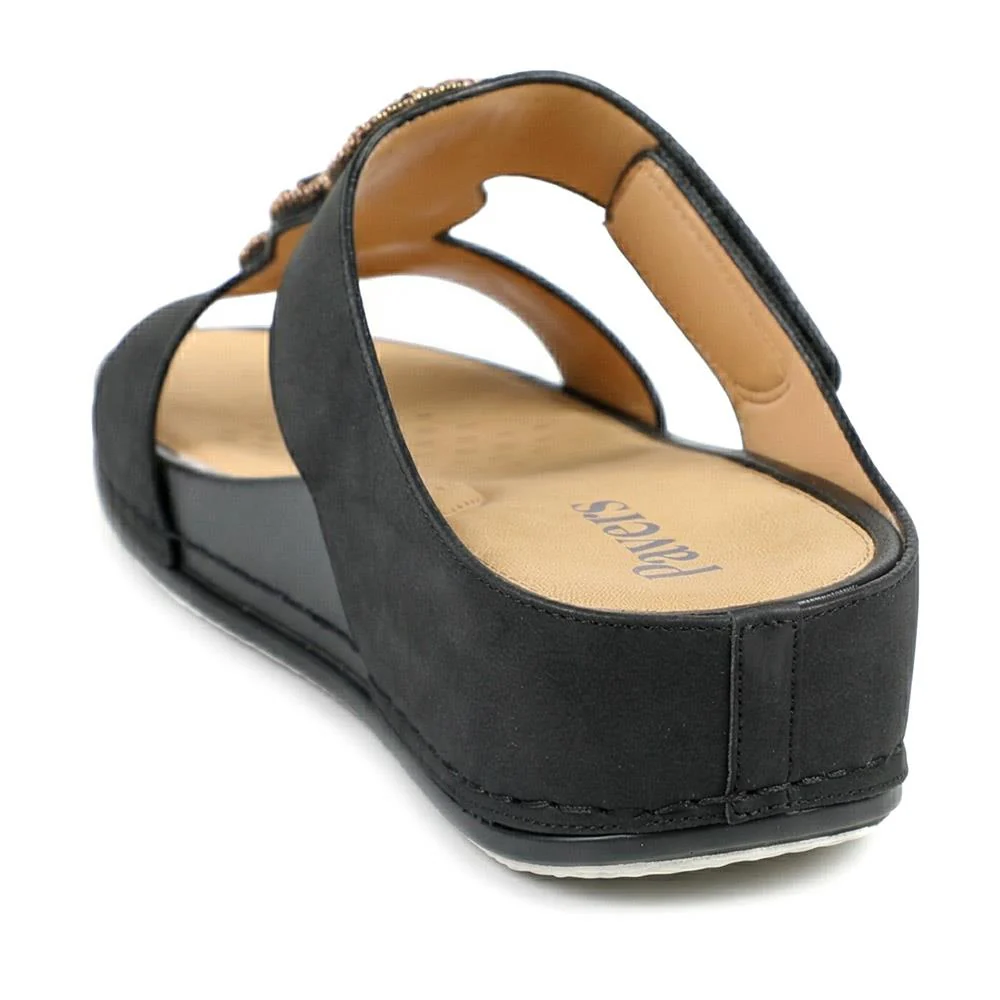 Adjustable Jewelled Strappy Sandals - BAIZH43014 / 329 167 - Black - Image 3