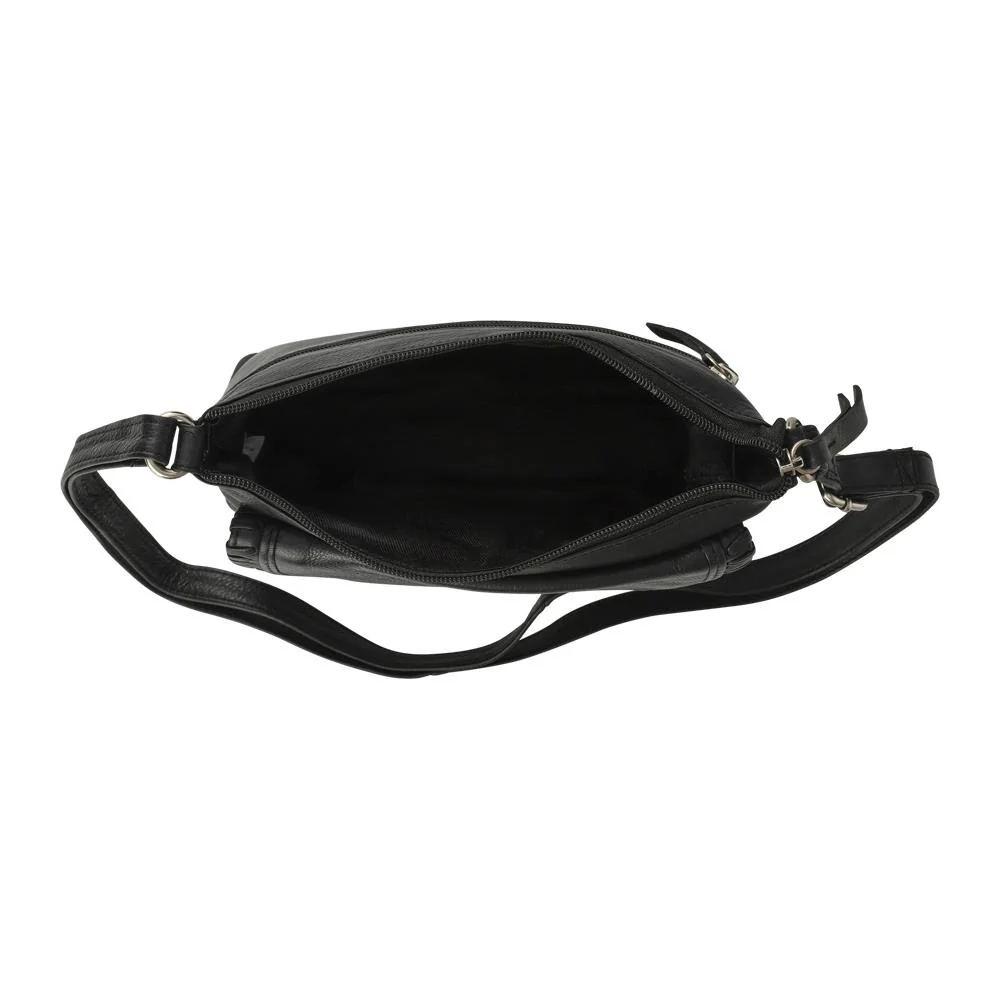 Adjustable Leather Cross Body Bag - JWNBG42000 / 328 629 - Black - Image 3
