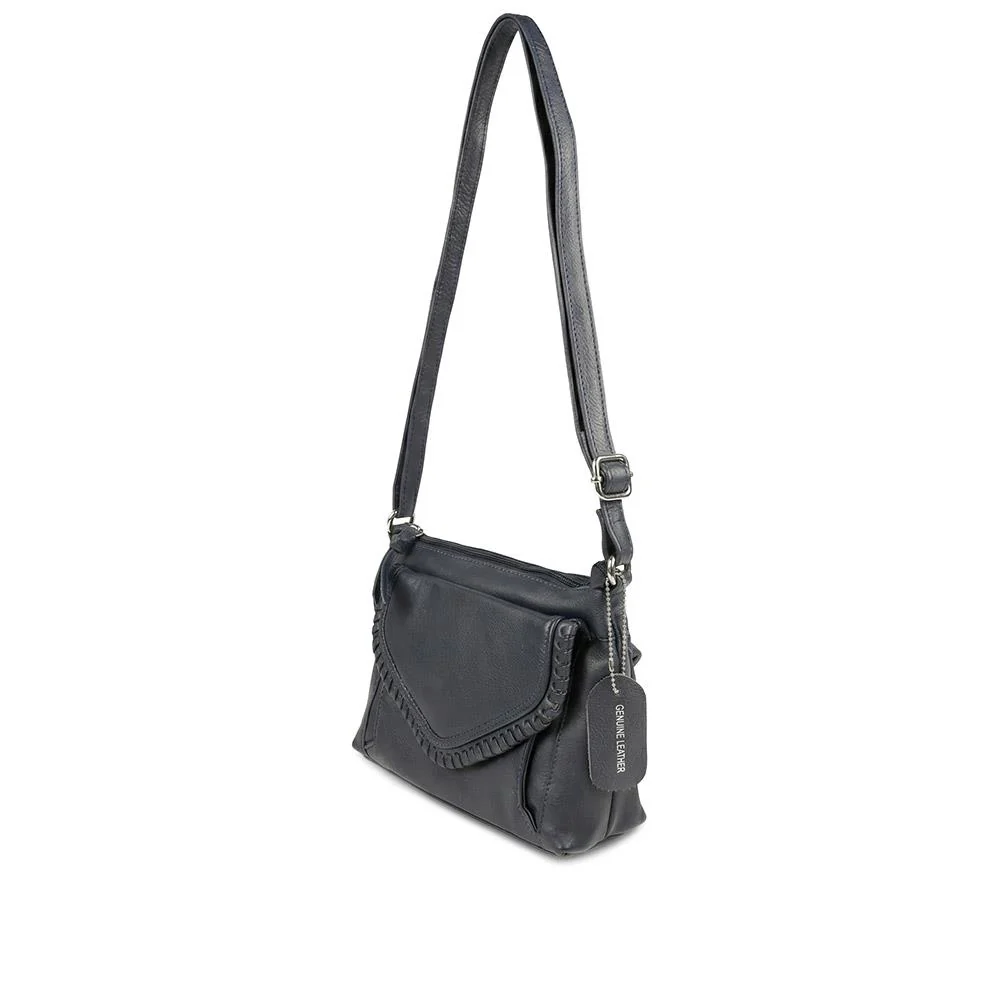 Adjustable Leather Cross Body Bag - JWNBG42000 / 328 629 - Navy - Image 3