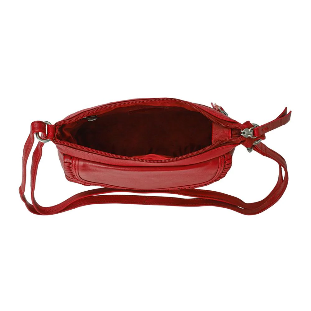 Adjustable Leather Cross Body Bag - JWNBG42000 / 328 629 - Red - Image 3