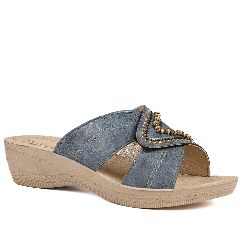 Adjustable Leather Mule Sandals - INB43008 / 329 128