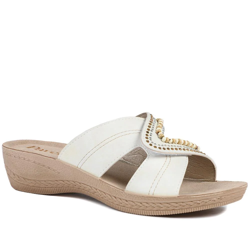 Adjustable Lightweight Mule Sandals - INB43008 / 329 128 - Off White