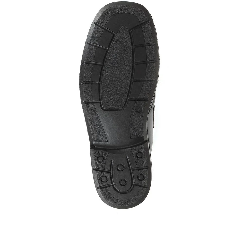 Adjustable Leather Shoes - RAJ1602 / 124 915 - Black - Image 7