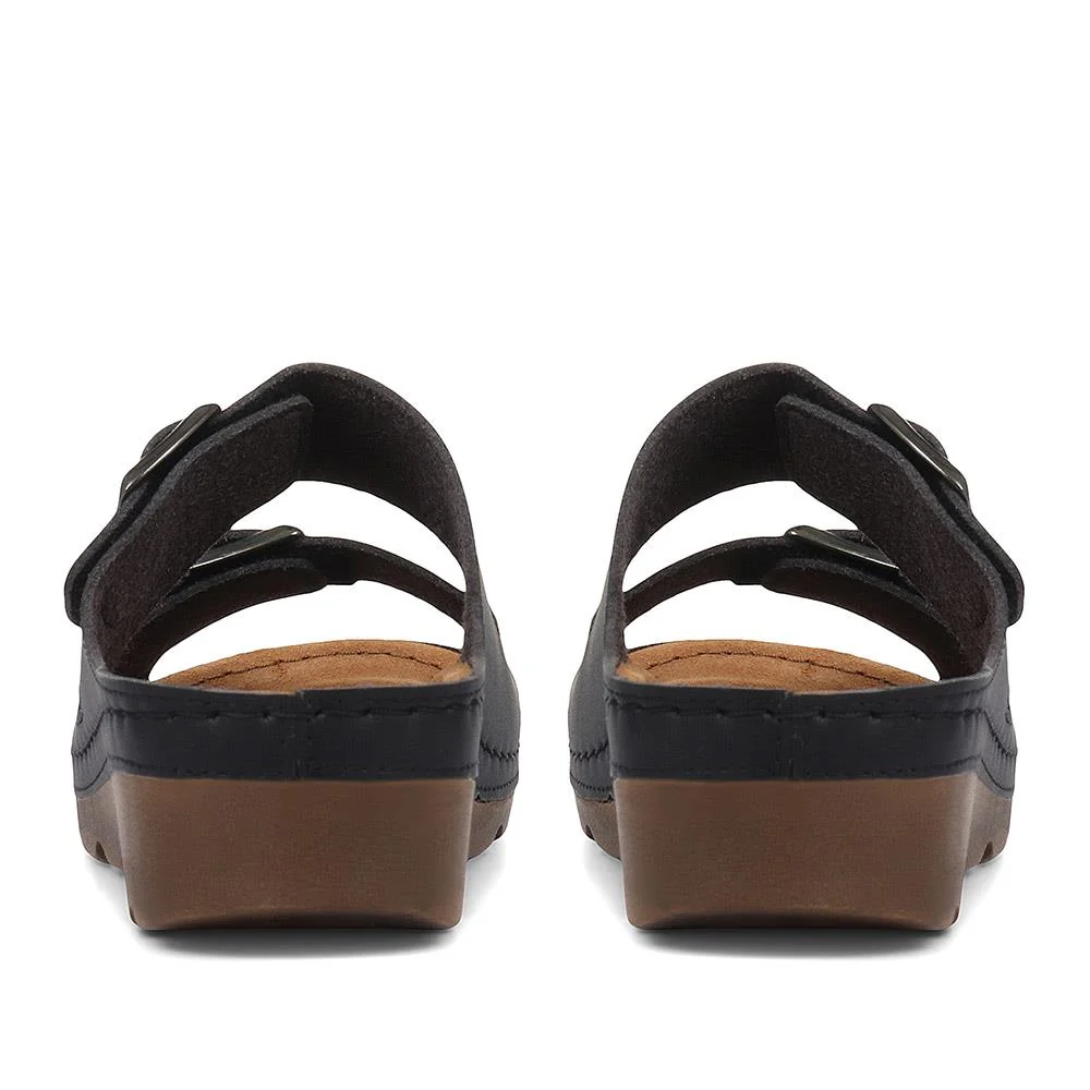 Adjustable Mule Sandals - SERAY33003 / 319 953 - Black - Image 3