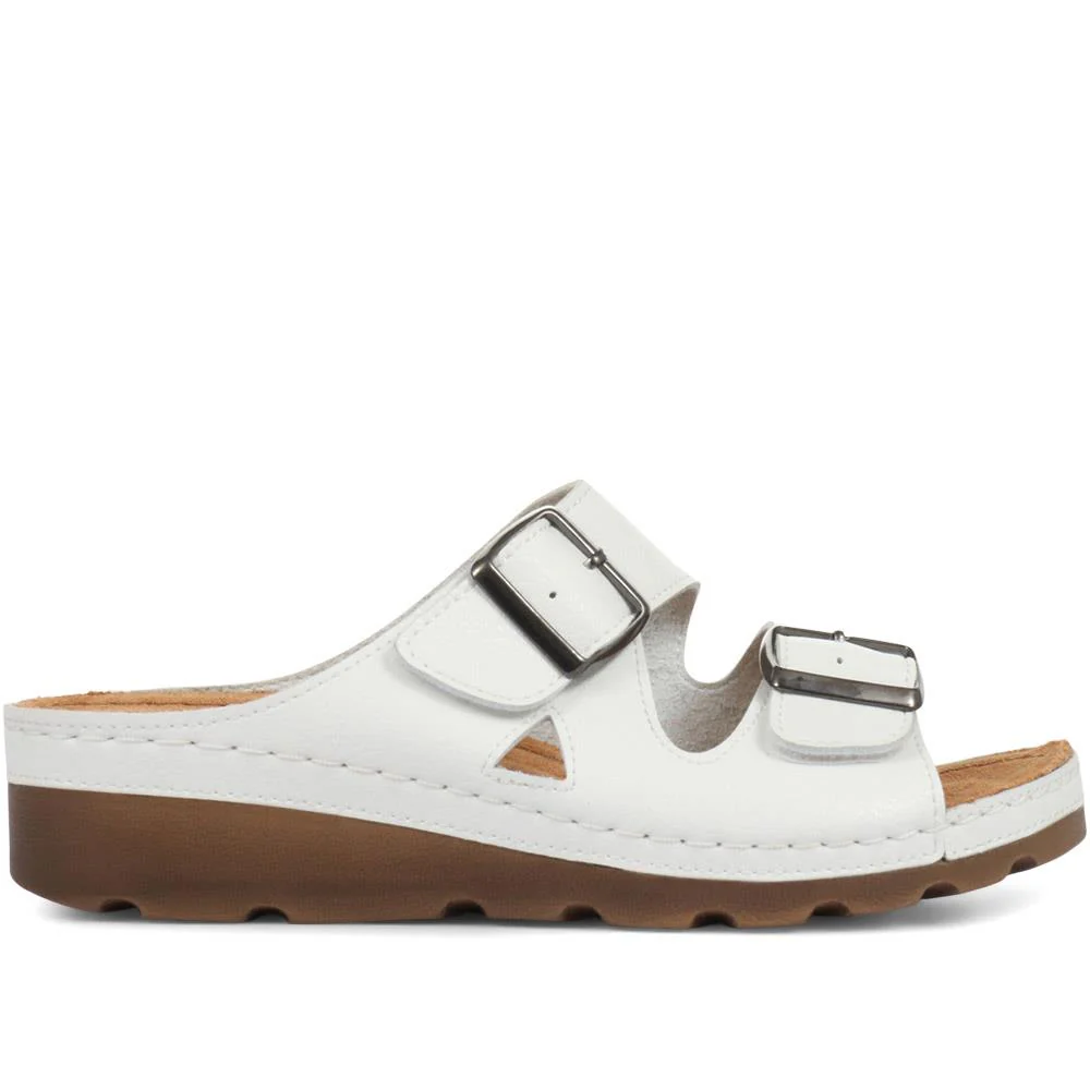 Adjustable Mule Sandals - SERAY33003 / 319 953 - White - Image 3