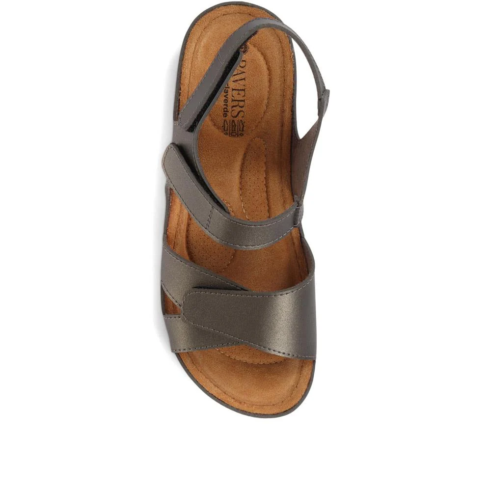 Adjustable Cushioned Sandals - SERAY33011 / 320 083 - Pewter - Image 4