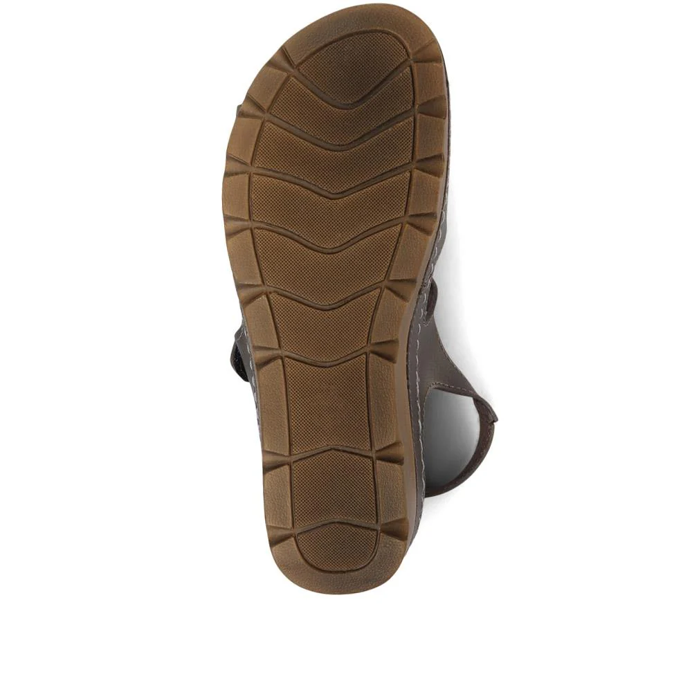 Adjustable Cushioned Sandals - SERAY33011 / 320 083 - Pewter - Image 5