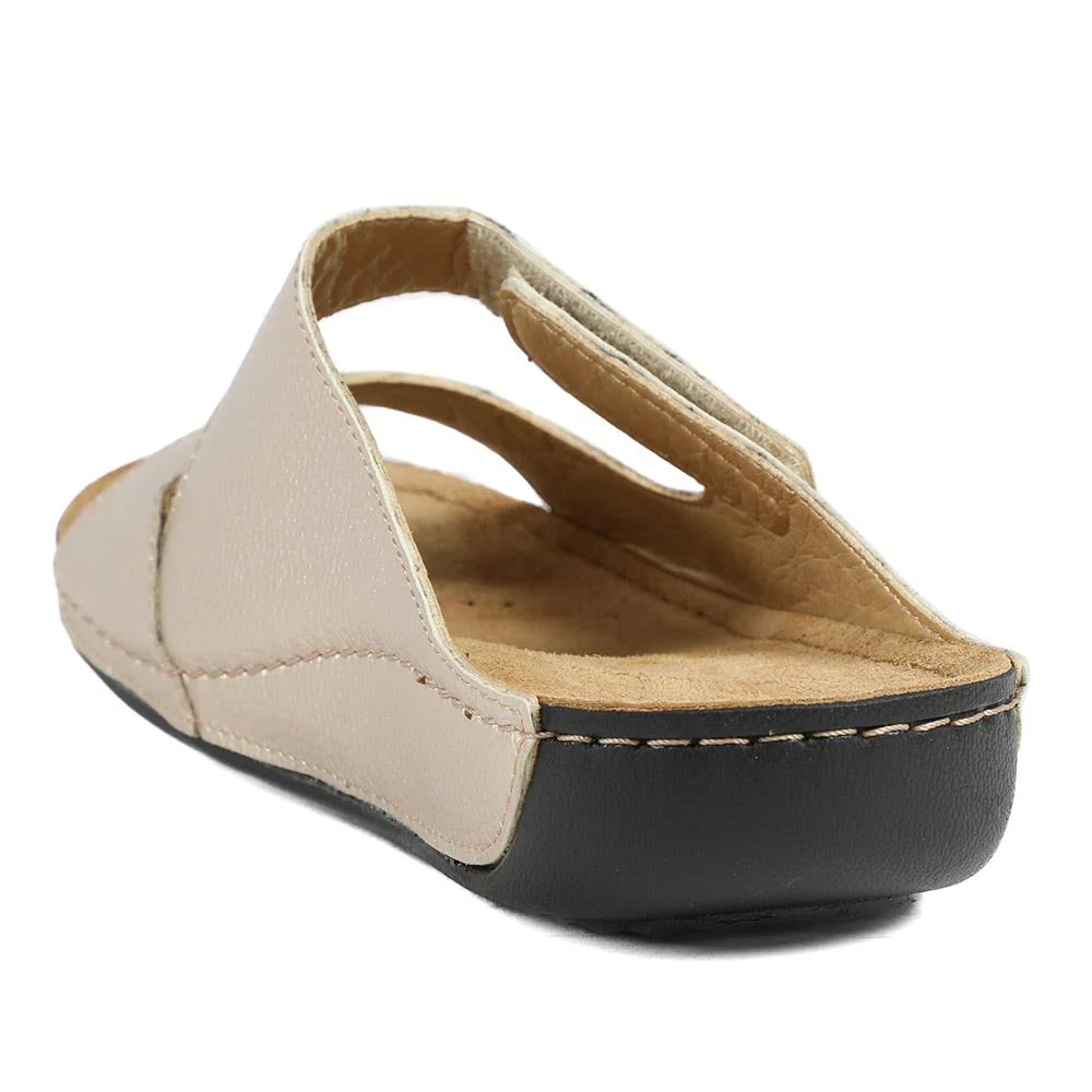 Adjustable Touch-Fasten Mules - SERAY41002 / 327 546 - Soft Gold - Image 4